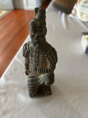 Handcrafted Black Terracotta Warrior Figurine - Home Accent